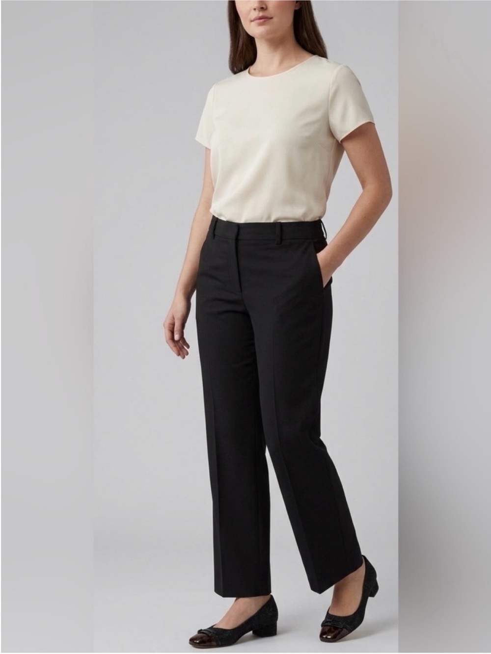 Karl Lagerfeld Black Straight-Leg Trousers